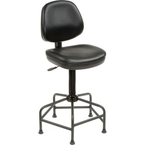 Vinyl Armless Spider Base Shop Stool, Black