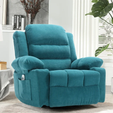 Super Soft and Oversize Chenille Manual Swivel Rocker Heating Massage Recliner Chair