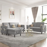 Convertible Sectional Sofa Couch with Storage Ottoman