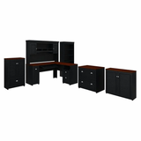 Bush Furniture Fairview L Desk 6 Pc Office Set