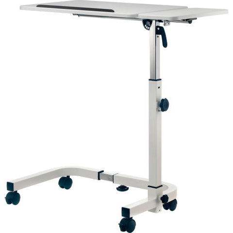 Tilting Adjustable Height Mobile Laptop Desk, 36"W, White