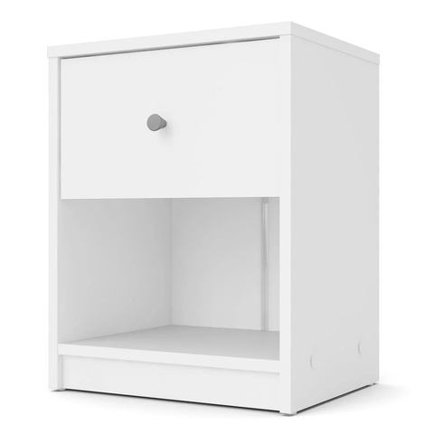 Tvilum Portland 1 Drawer Wood Nightstand in White