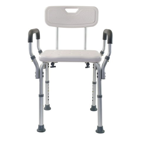 Height Adjustable Molded Shower Chair with Padded Arms & Back