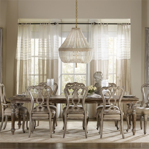 Extendable Leg Dining Table in Caramel Froth Wood Grain by Hooker