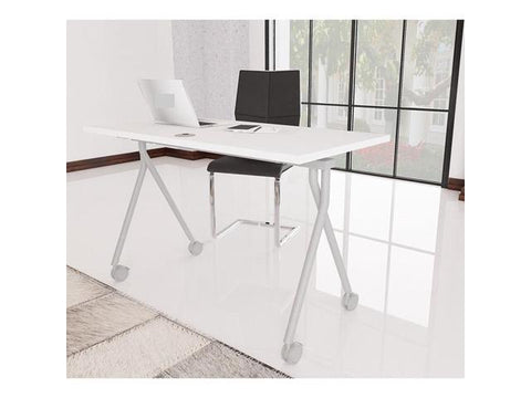 36 Inch Flip Top Training Table, White