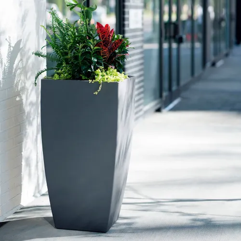 Mayne® Kobi 38" Tall Planter, Graphite Gray