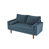 Eleesha 57.8'' Velvet Square Arms Loveseat