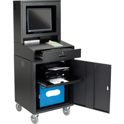 Mobile Powered LCD Computer Cabinet, 1331Wh Battery, Unassembled