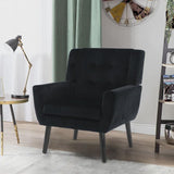 Tufted Upholstered Wide Back Armchair