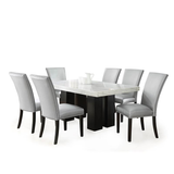 Camila Marble Top Rectanglular 7 Piece Dining Set