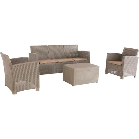 DUKAP® Alta All Weather Faux Rattan 5 PPL Seat with Gray Cushions