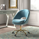 Louise Velvet Modern Task Chair with Ergonomic Design