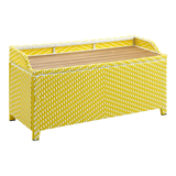 Poolside Outdoor Wicker Metal Storage Bench