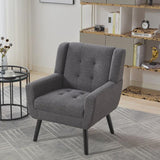 Tufted Upholstered Wide Back Armchair