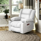 Super Soft and Oversize Chenille Manual Swivel Rocker Heating Massage Recliner Chair