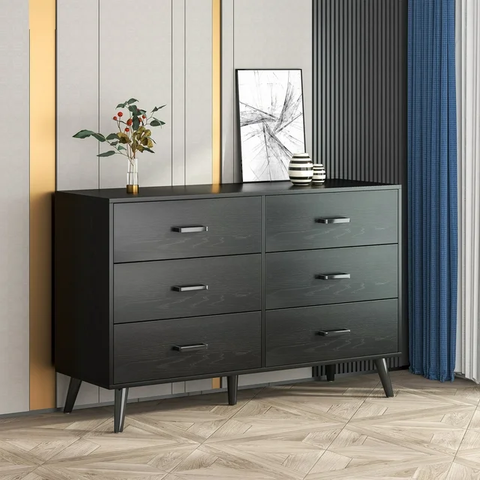 6 Drawer Dresser for Bedroom,Modern Wood Dresser