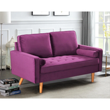 Eleesha 57.8'' Velvet Square Arms Loveseat