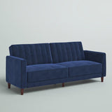 Perdue 81.5" Velvet Square Arm Convertible Sofa