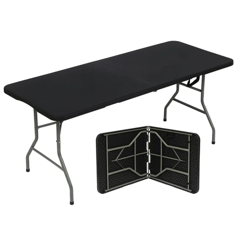 6ft Folding Table for Indoor Outdoor Camping Party , Black