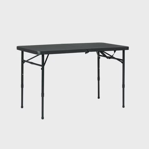 Plastic Adjustable Height Fold-in-Half Folding Table, Rich Black 40"L x 20"W