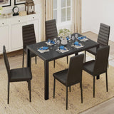 Aiho Rectanglar Kitchen Dining Table Set for 6 for Dining Room