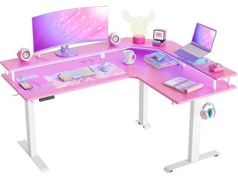 63" Triple Motor L Shaped Standing Desk