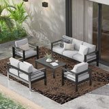 Brandtley Metal 7-Person Sofa Seating Group with Cushions