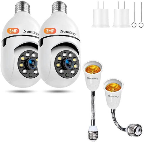 Noonkey 3MP Light Bulb Security Camera and Light Socket Extender