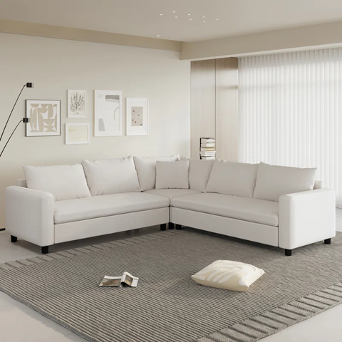 92'' L Shaped Chenille Modern Modular Sectional Sofa with Wide Seat