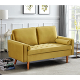 Eleesha 57.8'' Velvet Square Arms Loveseat