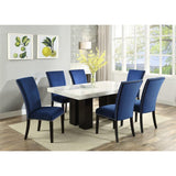 Camila Marble Top Rectanglular 7 Piece Dining Set