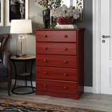 Palace Imports 100% Solid Wood 5-Drawer Chest with Metal or Wooden Knobs