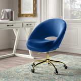 Louise Velvet Modern Task Chair with Ergonomic Design