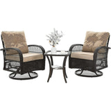 3 Pieces Patio Furniture Set, Outdoor Swivel Gliders Rocker