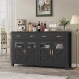 Almus 55'' Sideboard with 4 Glass Doors, 2 Large Drawers and Adjustable Shelves