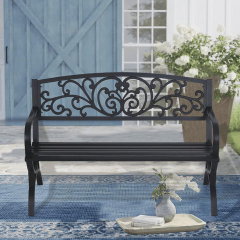 Dkelincs Indoor Outdoor Garden Bench 50 inch Metal