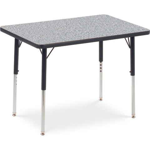 activity Table w/ Adjustable Legs - 24" x 36" - Rectangle - Black Frame/Gray Top