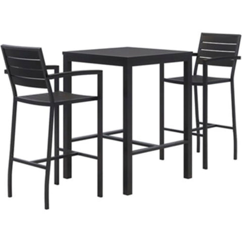 KFI Square Table 30" with Two Chairs, Black Table/Chairs