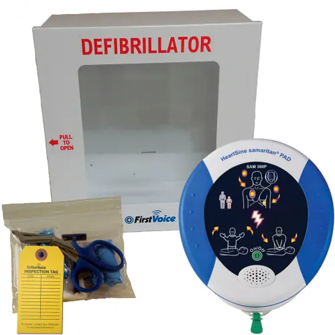 HeartSine Samaritan® 360P Full Auto Defibrillator Package with Mounting Cabinet