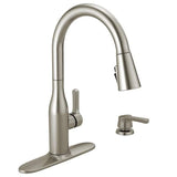 Marca Single-Handle Pull-Down Sprayer Kitchen Faucet with ShieldSpray Technology and Soap in SpotShield Stainless