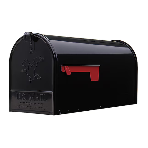 Architectural Mailboxes Post Mount Black Metal Large Mailbox