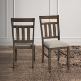 Gigi Slat Back Wood Upholstered Side Chair (Set of 2)