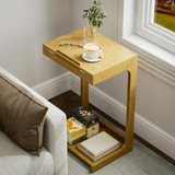 Side Table, Bamboo End Table with Adjustable Desktop