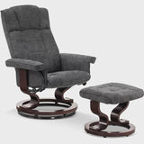 Swivel Recliner with Ottoman Fabric 4919