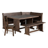 Bayside Farmhouse 4 Piece Wood Breakfast Nook Set