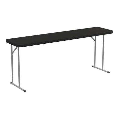 Kathryn Rectangular Plastic Folding Tables, Black