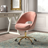 Louise Velvet Modern Task Chair with Ergonomic Design