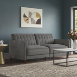 Perdue 81.5" Velvet Square Arm Convertible Sofa