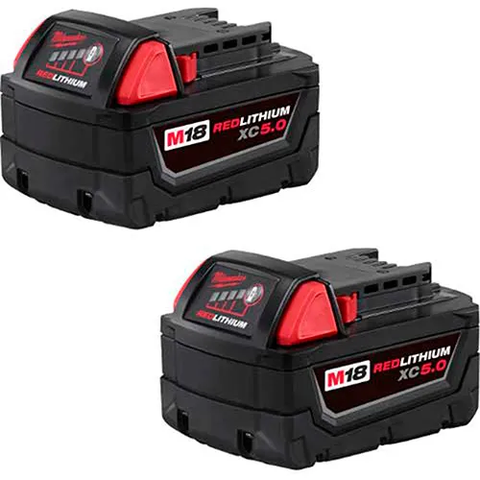 Milwaukee® 48-11-1852 18V Li-Ion M18 Battery 5Ah Extended Capacity 2Pk