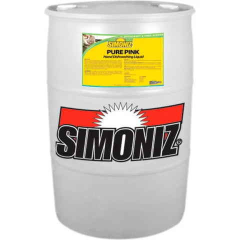 Simoniz Manual Pure Pink Dish Detergent Liquid, Pleasant, 55 Gallon Drum - P2705055